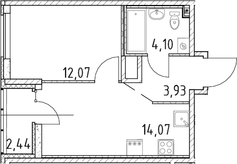1-комнатная квартира 34.17 м², 18/23 эт., ЖК «Город Первых»